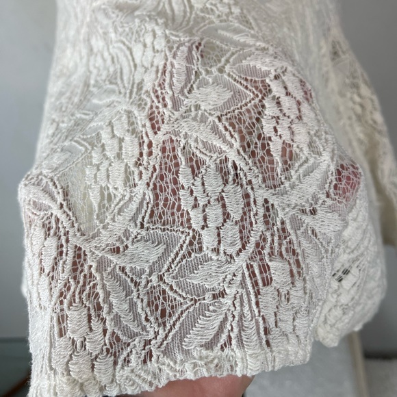 Free People White Peplum Lace Tank EUC Size S - Picture 6 of 8